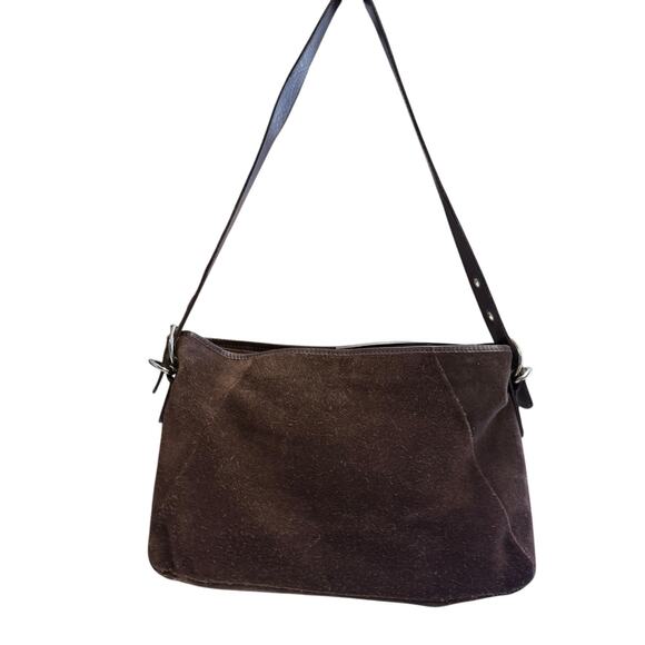 Vintage Sharif Studio Brown Suede Leather Shoulder Bag Whimsigoth 90s Y2K - Picture 2 of 7
